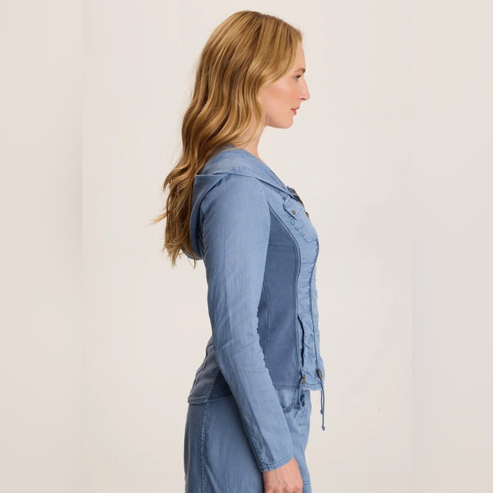 XCVI $159 BALVINO LINEN RUCHED CORD - Picture 2 of 6